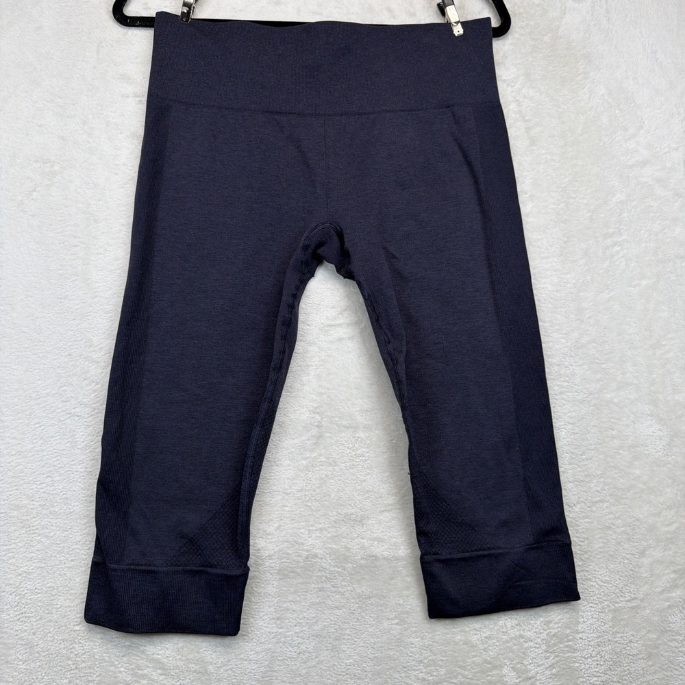 Lululemon Crop Leggings Women's High Rise Yoga Running Navy Blue Size 8